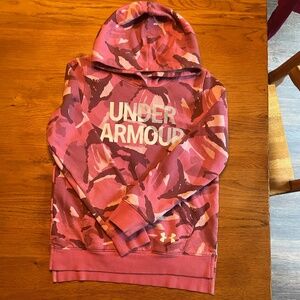 Girls Pink Camo Under Armour Hoodie Size Youth Lg